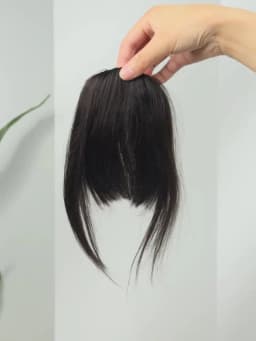 100% Remy Human Hair Fringe Bangs Clips in Natural Black Human Hair 3D Air Fringe Bangs Hairpieces for Women with Thinning Hair