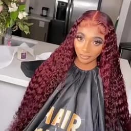 13x6 13x4 HD Deep Wave Lace Frontal Wig Colored Burgundy Lace Front Wig Brazilian Red 99J Curly Lace Front Human Hair Wigs