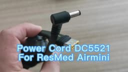 CPAP Battery Cord Cable DC5521 Plug Supply For AirMini Machine Travelling on Airplane Train Vehicle Vacation Holiday
