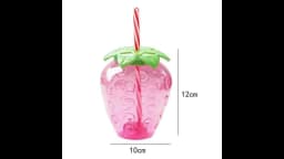 500ml Creative Portable Summer Cute Strawberry Straw Water Bottle Milk Coffee Straw Cup for Camping Home Water Bottle with Straw