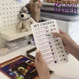 Reusable My Chores Checklist Daily Planner Memo Plastic Board Chore Chart Responsibility Behavior for Kid Self-discipline Card