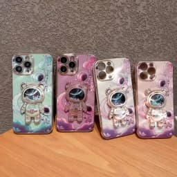 Quicksand Astronaut Plating Phone Holder Case For Motorola Moto G60 G53 G50 G42 G30 G20 G22 G52 E20 Plus G9 Play G8 Power Cover
