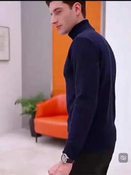 100% Pure Cashmere Sweater Men's High Collar Solid Color Pullover Fashion New Knit Undercoat Autumn and Winter Long Sleeve