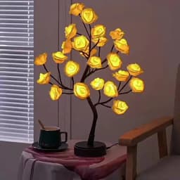LED Rose Flower Table Lamp USB Christmas Tree Fairy Lights Night Lights Home Party Wedding Bedroom Decoration Mother's Day Gift