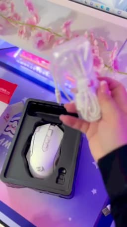 Redragon M810 Pro Wireless Gaming Mouse, 10000 DPI Wired Gamer Mouse w/ Rapid Fire Key, 8 Macro Buttons, Black/White Mouse