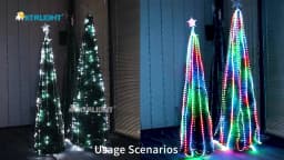KTRLIGHT DC5V/12V 1.5cm-10cm Pitch 3Pin Clear Wire WS2811 LED Seed Pixel String Light RGB IC Addressable Full Color IP68