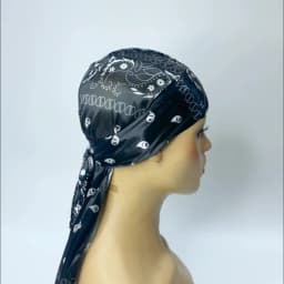 Amoeba Print Silky Durag Bandanas Long Tail Pirate Turban Cap Cashew Flower Durag Turban Outdoor Cycling Riding Street Hat Hijab
