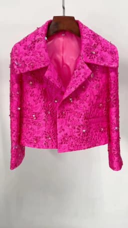 HIGH STREET Newest 2026 Star Style Designer Jacket Women's Beaded Floral Jacquard Trimmed Jacket