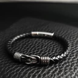 Men Black Leather Bracelet Stainless Steel Infinity Knot Charm Braided Wristband Fashion Bangle Male Jewelry Birthday Gift
