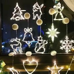Christmas LED Light Snowflake Santa Hanging Sucker Lamp Window Ornaments Decoration for Home Xmas Navidad 2024 New Year Decor