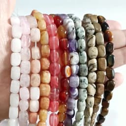 Wholesale Natural Smooth Square Stone Beads Loose Cube Bead Agates Quartzs Raw Mineral Beads for DIY Bracelets Earrings Neckalce
