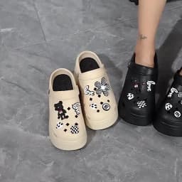 Women Chunky Platform Sandals 2024 Summer Soft Thick Sole Diy Clogs Garden Shoes Woman Closed Toe Non-Slip Beach Slides Sandals