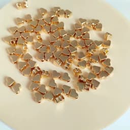 Leslie 100pcs 6x6mm Small Alloy Hearts Spacer Beads Charms Fit DIY Bracelets Necklaces Handmade Finding Jewelry Accessories