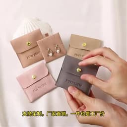 New Mini Jewelery Packaging Bags with Internal Card Necklace Ring Earrings Gift Storage Snap Button Envelope Organizer Pouch