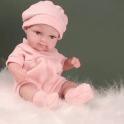 11Inches Realistic Simulation Newreborn Baby Dolls Pink Pattern Hat Stocking & Clothes Birthday Gift for Girl's Birthday Gift