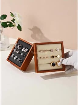Oirlv New Solid Wooden Ring Tray Jewelry Display Storage Plate For Ring Jewellery Counter Showcase Props Jewellery Organizer