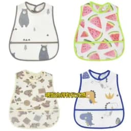 2023New Cartoon Pattern EVA Waterproof Pocket Lunch Feeding Bibs Adjustable Baby Bibs Cute Children Baby Apron Kids Burp Cloths