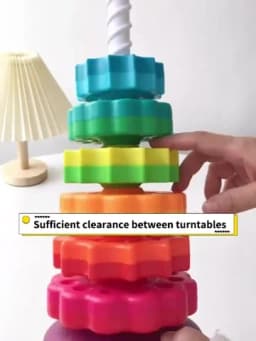 Toddler Rotating Rainbow Tower Spinning Stacking Pyramid Tower Cup Montessori Educational Puzzle Sensory Baby Kid Toy Gift