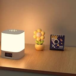 Bedside Led Night Lights Dimmable Charging Desktop Night Lamps with Clock Time Display Night Light Remote Control For Bedside