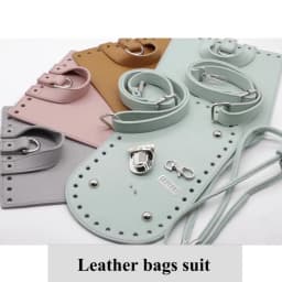1set Diy Handmade Backpack Women Shoulder Bag Accessories Leather Bag Strap Bottom Cover With Hardware For Crochet Handbag
