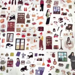12 Sheets Daily Leisure Theme PET Stickers for DIY Craft Scrapbooking Collage Guitar Phone Case Notebook Decoration