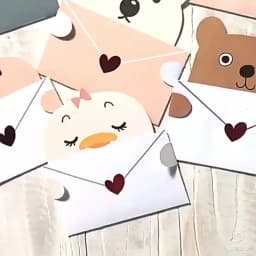 9Pcs Cartoon Animal Gift Card with Envelope Folded Greeting Card Holiday Wishes Postcards for Birthday Baby Shower Party Decor