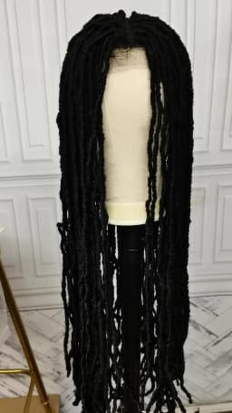 36 Inches Red Colored Super Long Synthetic Full Lace Braids Wigs Locs Dreadlock Knotless Box Braided Wigs for Afro Black Women