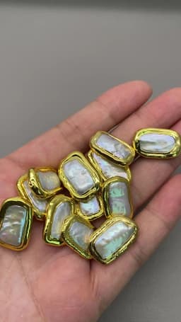 10Pcs Rectangle Pearl Connector Beads Pearl Loose Bead for Jewelry Making