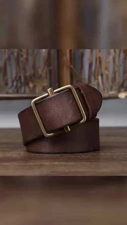 New Men's Non-Perforated Leather Belt, Smooth Buckle, Top Layer of Cowhide, Retro Simple and Versatile Denim Belt
