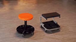 SucceBuy Mechanic Stool 250 LBS Rolling Pneumatic Creeper Garage/Shop Seat Padded Rolling Workshop Stool for Garage Auto Repair