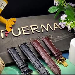 23mm 24mm 26mm 28mm big width-black brownButterfly clasp Mens Alligator Genuine Leather Watch-Strap Band bracelets free shipping