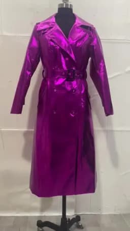 Nerazzurri Spring Autumn Long Shiny Reflective Patent Leather Trench Coat for Women Sashes Double Breasted European Fashion 2022