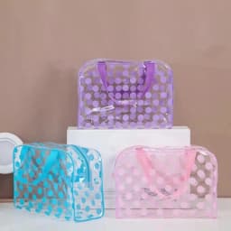 Transparent Polka Dot Women's Makeup Bag Waterproof PVC Cosmetic Bag Portable Women Storage Bag Toiletries Female Wash Bag