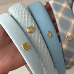 Spring New Sponge Headband for Women Elegant Gold Label Blue Wide Brimmed Hair Band Fashion Girl Face Wash Hair Hoop