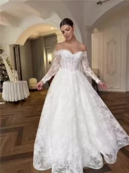  SoDigne A-line Lace Wedding Dresses Off Shoulder Long Sleeves Bridal Dress 2026 Boho Bride Gown Vestidos De Novia Customized