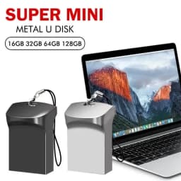 Mini Metal USB 2.0 Flash Drive 64GB Creative Business Gifts Memory Stick 32GB Pen Drive Silver Storage Devices Tiny U Pendrive