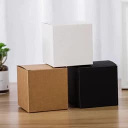 20/50/80Pcs Multi Size Square Kraft Gift Box Black White Brown Fold Packaging Gift Box Proposal Box For Bridal Birthday Party