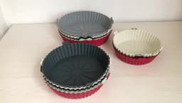 Air Fryer Baking Tray Reusable Silicone Baking Basket Grill Pan Food-Grade Safe Non-Stick Fryers Ovens Microwave Oven
