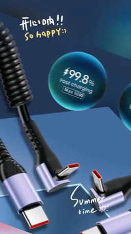 66W Car Spring Cable Fast Charging 6A 20CM To 1M Type C To Type C Data Cord For iPhone 15 16 Samsung Huawei Xiaomi USB C Cable