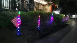 4Pcs LED American Flag Solar Lights Outdoor, 4th Of July Decoration Flag Lights with 2 Modes, Waterproof Summer Decora Garden Light, LED Solar Flag Patriotic Lights for Yard, Garden, Pathway, Independence Day, Memorial Day