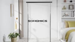 SONGMICS Clothes Rack on Wheels, Heavy Duty Clothes Rail, with Extendable Hanging Rail, 90 kg Load Capacity, Portable