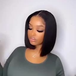 Vietnamese Bone Straight Bob Human Hair Short Wig Hair 13x4 Lace Frontal Bob Wig 100% Human Hair Preplucked Wig 12 14 inch 200%