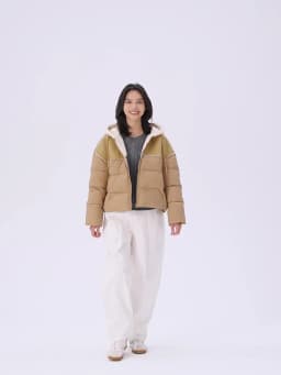 Semir Cotton Jacket Women Patchwork Loose Cotton Jacket Retro 2024 Winter New Furry Hooded Puffer Coat Trendy Cotton Jacket