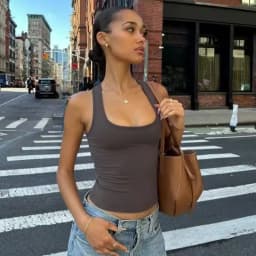 Women's Square Collar Sleeveless Bodycon Crop Tank Top Sexy Elegant Solid Y2K Party Clubwear Summer Outfit Wholesale