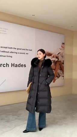 Winter Women Long Parkas Solid Colo Neck Hooded Cotton Jacket Pockets Windproof Zipper Closure Padded Outwear
