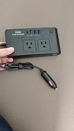 200W Car Inverter, DC 12V to 110V AC Car Power Inverter with USB Type-C Used for Computer, Cars and Trucks (Black)