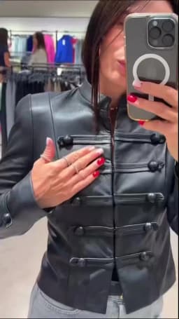 Guobioziy 2026 Fall New Women's Short Jacket with Stand Collar Long Sleeves Button Decoration Street-Style Slim Fit Coat
