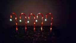 8PCS/Set Solar Cane Light Outdoor Waterproof 8 Function Candy Ground Light Garden Landscape Christmas Decoration Lawn Light