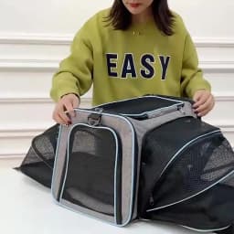 Pet Carrier Bag Foldable Small Dog Charter Carrying Cat Out Bag Expansion Pet Bag Mesh Breathable Expansion Foldable Handheld C