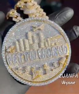 LYEE CYEE Luxury Full Diamond Two Color ASTROWORLD City Hip Hop Letter Pendant Necklace Round Cut Rap Singer Pendant Men and Women Fashion Street Party Gift Decorations Birthday Gifts Valentine's Day Gifts Unique Jewelry
